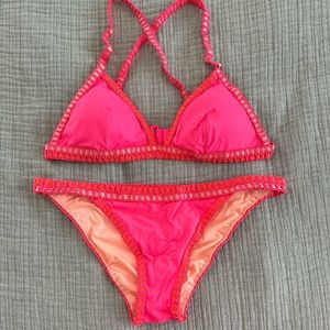 Neon pink bikini